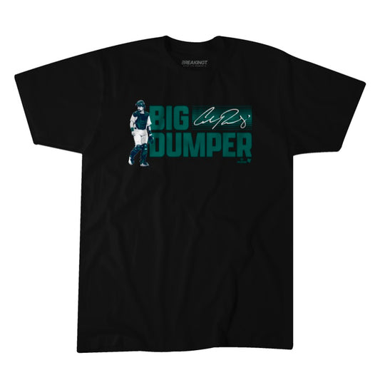 Youth Mariners Cal Raleigh "BIG DUMPER" Signature Black Tee