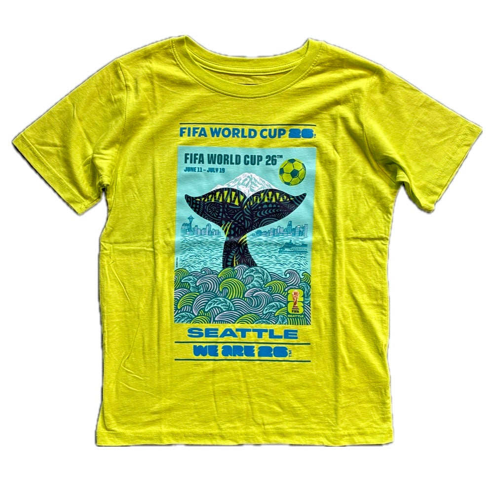 Youth FIFA World Cup 2026 Seattle Poster Neon Tee