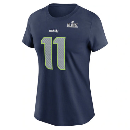 Women's Seahawks "Smith-Njigba 11" Super Bowl LX Navy Player Tee