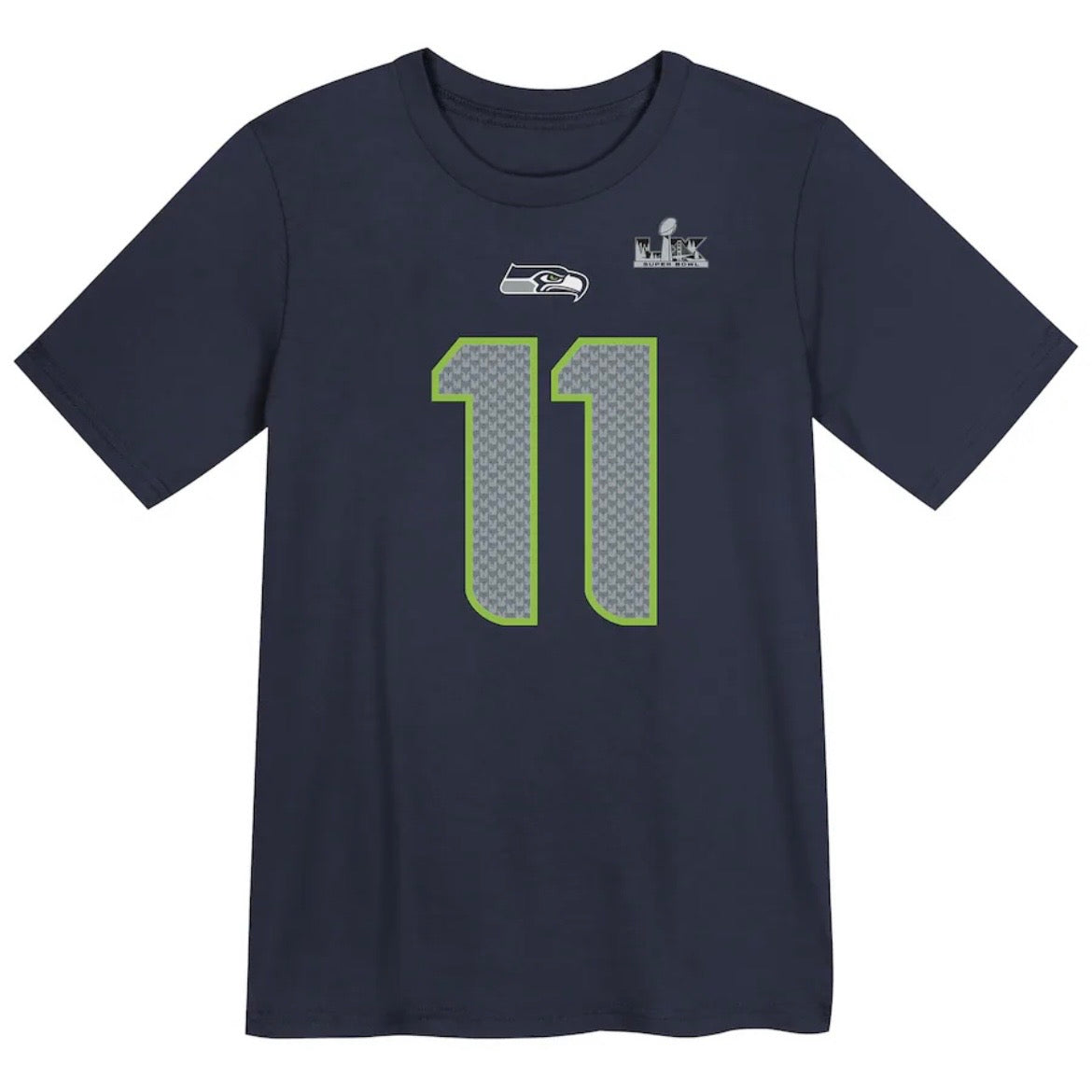 Kids Seahawks "Smith-Njigba 11" Super Bowl LX Navy Player Tee