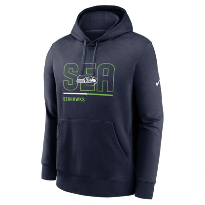 Seahawks SEA Navy Pullover Hooded Sweatshirt