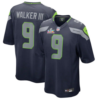 Seahawks “Walker 9” Super Bowl LX Navy Game Jersey