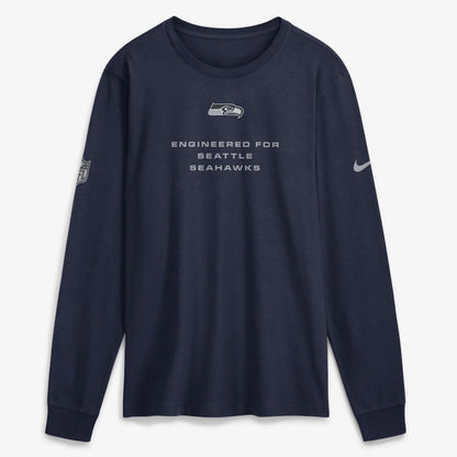 Seahawks DRI-FIT Engineered Long Sleeve Navy Tee