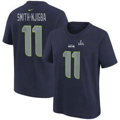 Youth Seahawks "Smith-Njigba 11" Super Bowl LX Navy Player Tee