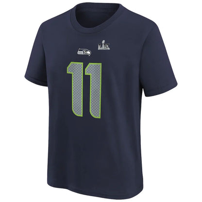 Youth Seahawks "Smith-Njigba 11" Super Bowl LX Navy Player Tee