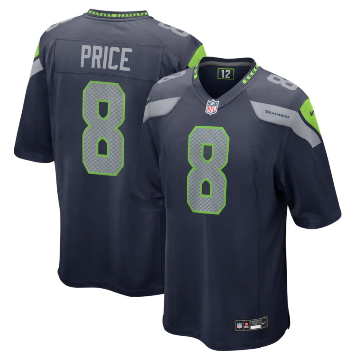 Seahawks “Price 8” Navy Game Jersey
