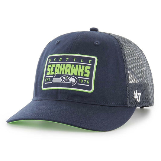 Seahawks Navy Hardline Adjustable Trucker Hat