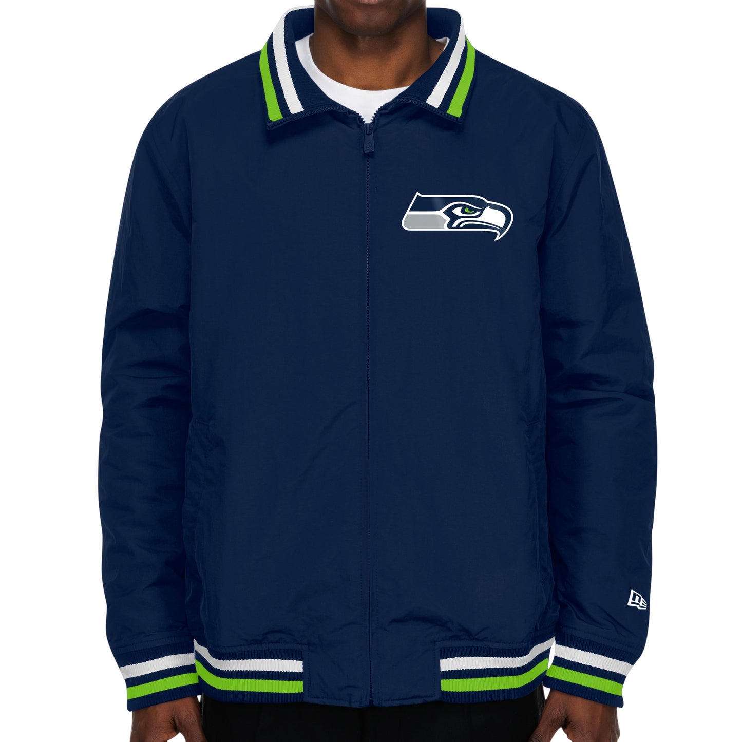 Seahawks Navy Warmup Full Zip Jacket