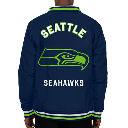 Seahawks Navy Warmup Full Zip Jacket