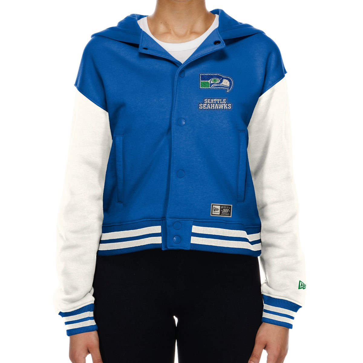 Women's Seahawks Retro Hooded Varsity Button-Up Jacket
