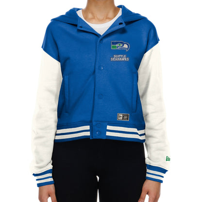 Women's Seahawks Retro Hooded Varsity Button-Up Jacket