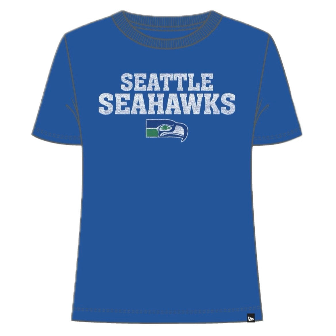 Women's Seahawks Retro Logo Wordmark Royal Tee