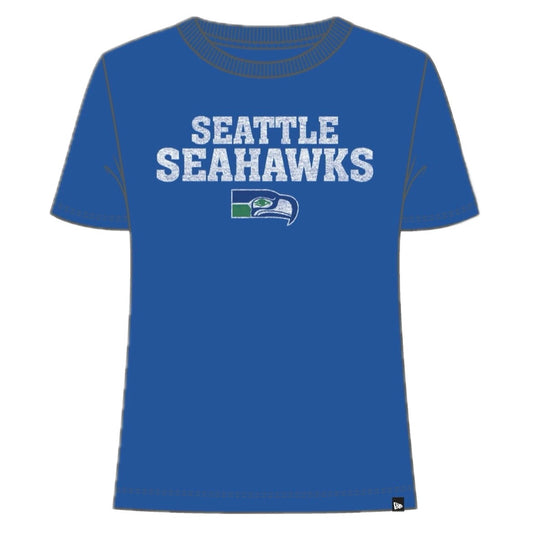 Women's Seahawks Retro Logo Wordmark Royal Tee