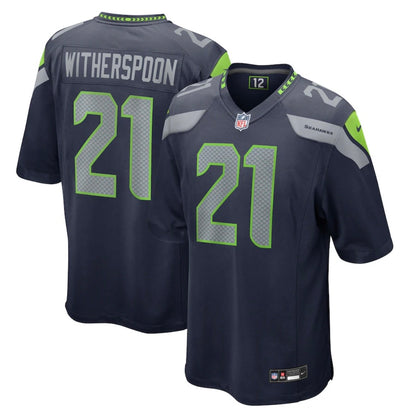 Seahawks “Witherspoon 21” Navy Game Jersey