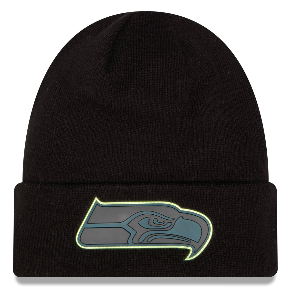Seahawks Blackout Chrome Cuffed Knit Beanie