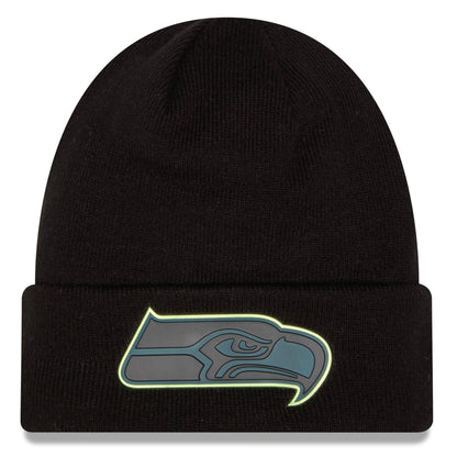 Seahawks Blackout Chrome Cuffed Knit Beanie