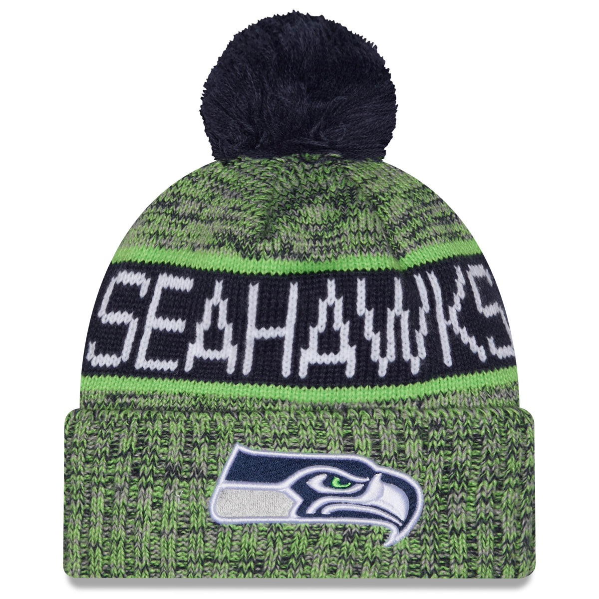 Seahawks Cuffed Knit Pom Beanie