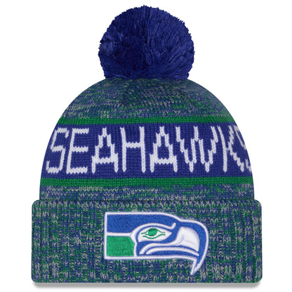 Seahawks Retro Cuffed Knit Pom Beanie