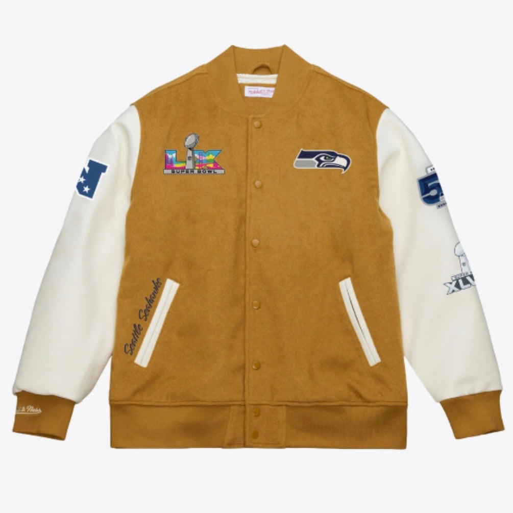 Seahawks Super Bowl Champs 50th Season Patch Varsity Jacket