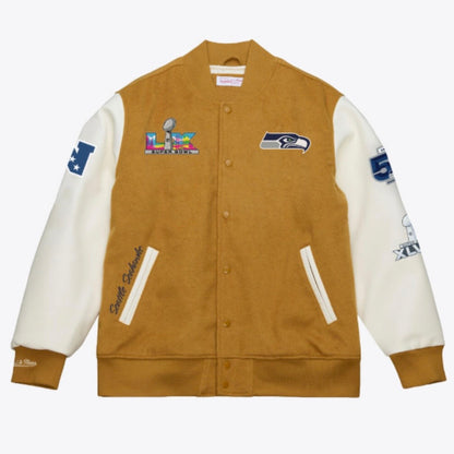 Seahawks Super Bowl Champs 50th Season Patch Varsity Jacket
