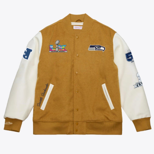 Seahawks Super Bowl Champs 50th Season Patch Varsity Jacket