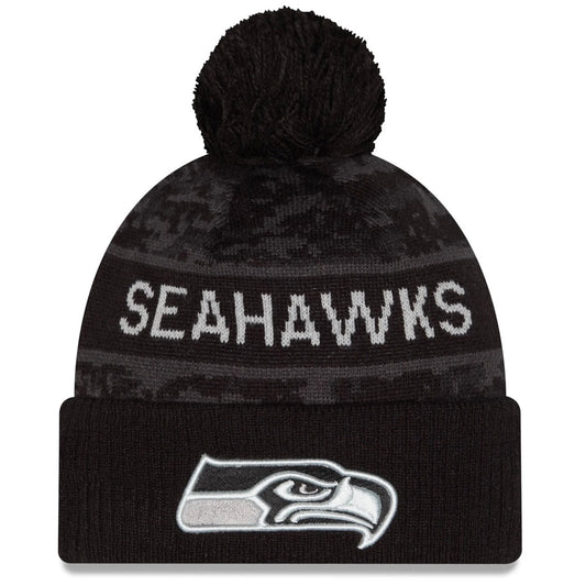 Seahawks 2026 Salute To Service Cuffed Knit Pom Beanie