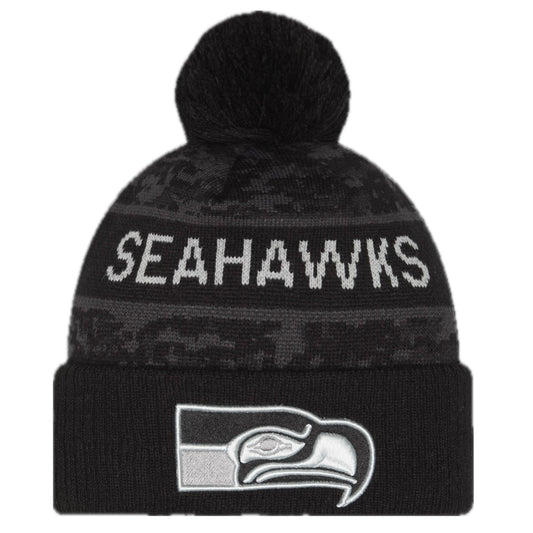 Seahawks 2026 Retro Salute To Service Cuffed Knit Pom Beanie