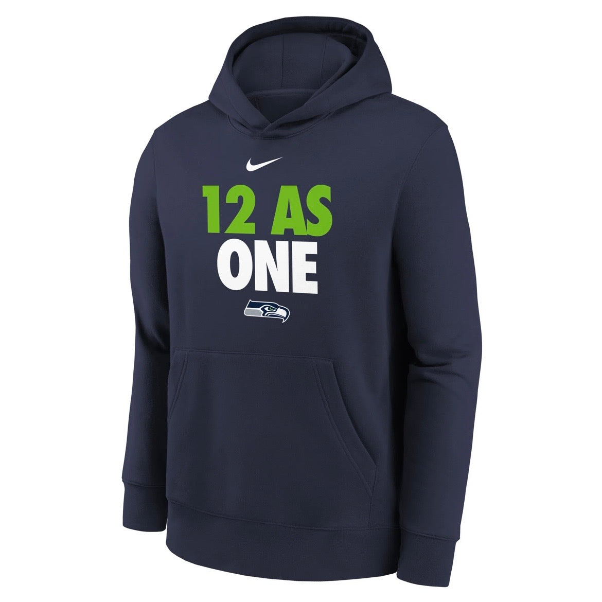 Youth Seahawks 12 AS ONE Pullover Navy Hooded Sweatshirt