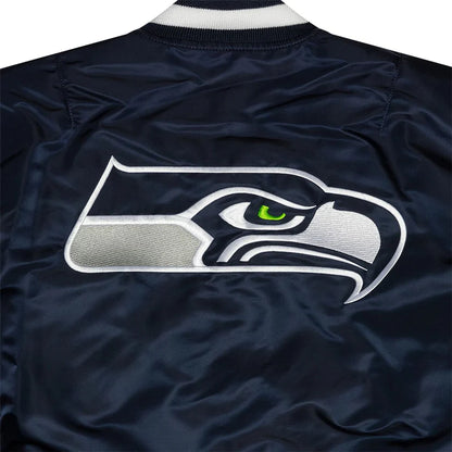 Seahawks Navy Alpha Bomber Reversible Jacket