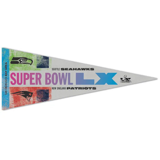 Seahawks vs Patriots Super Bowl LX Premium Pennant