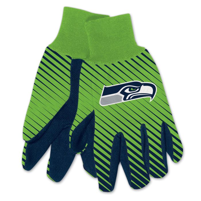 Seahawks Navy/Lime Adult Two Tone Gloves