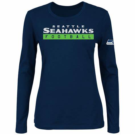 Women's Seahawks Football Graphic Navy Long Sleeve Tee