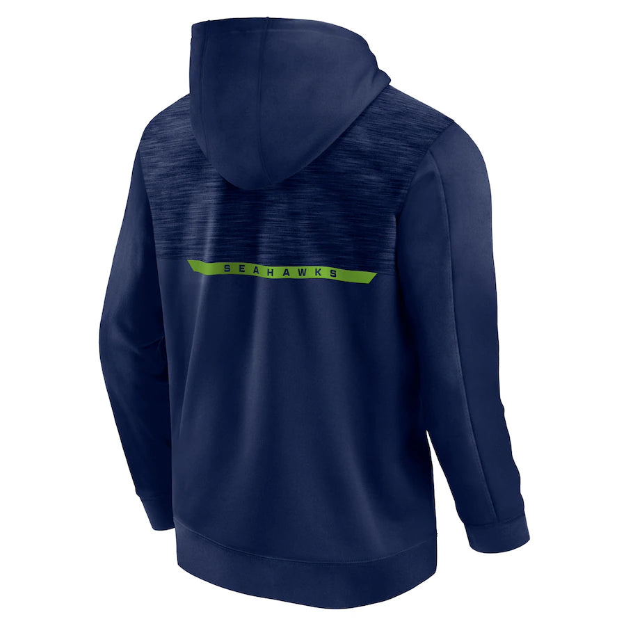 Seahawks Navy DryFit Premium Full Zip Hooded Sweatshirt