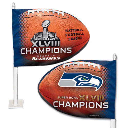 Seahawks Super Bowl XLVIII Football Champions Car Flag