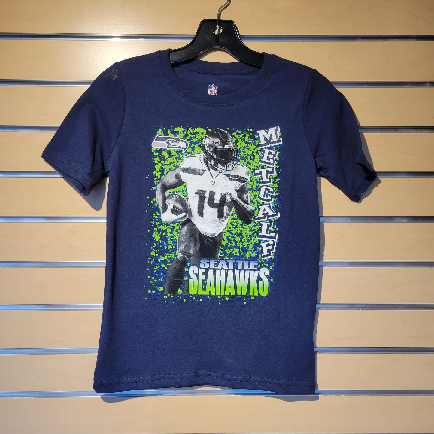 Youth Seahawks Navy DK Metcalf Graphic Shirt